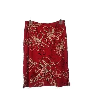 Red Black White VINTAGE STUDIO Skirt. Size M. 100% polyester.